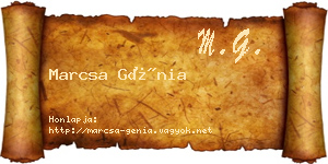 Marcsa Génia névjegykártya